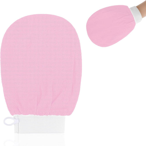 Exfoliating Glove Body Scrubber Exfoliator 1 PC Korean Washcloth, Pink